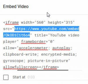 YouTube Video Embed URL