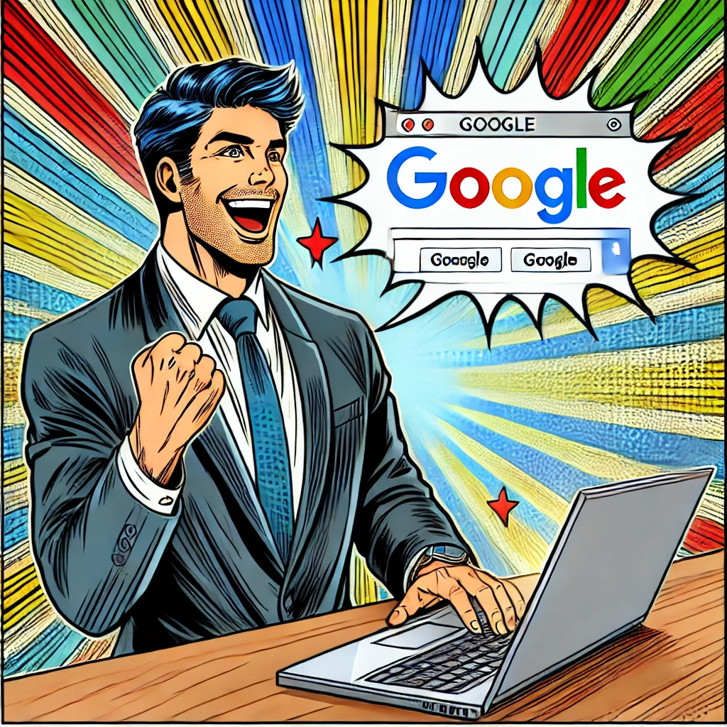 Frustrated businessman with Google Rejected message